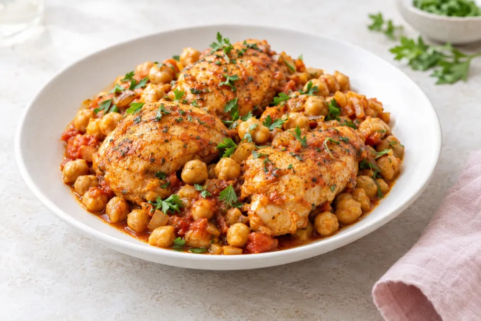 Paprika Chicken with Chickpeas