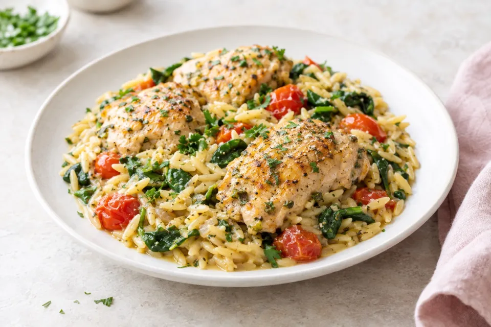One Pot Chicken and Orzo
