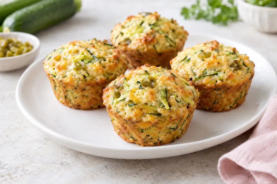 Savory Zucchini Muffins with Green Chiles
