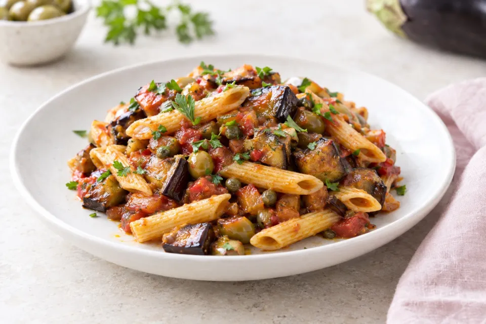 Eggplant Caponata Pasta