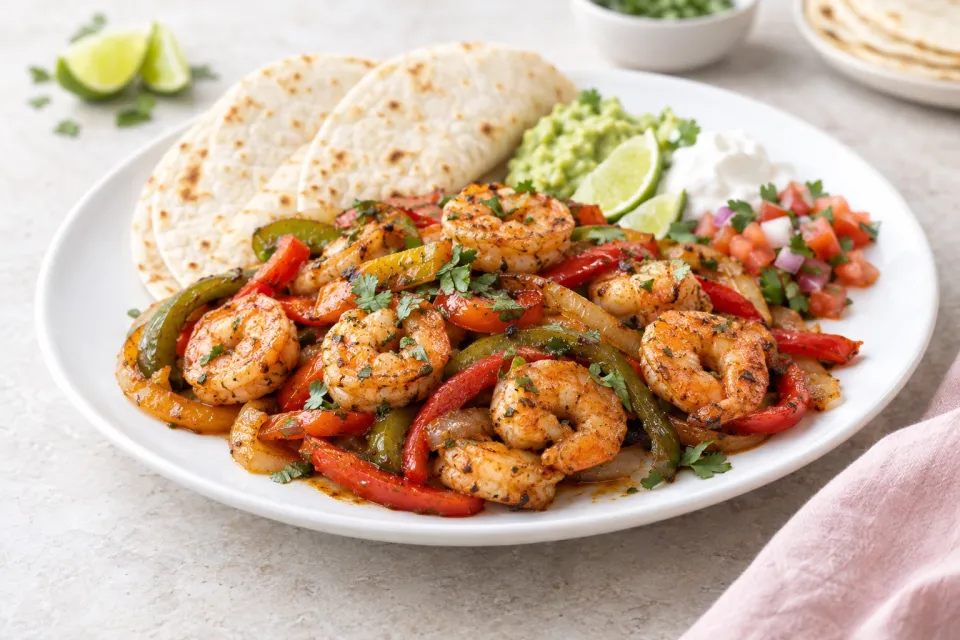 Skillet Shrimp Fajitas