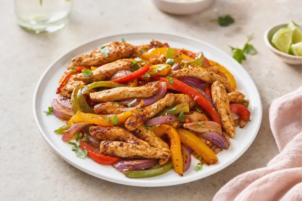 Sheet Pan Chicken Fajitas with Peppers and Onions