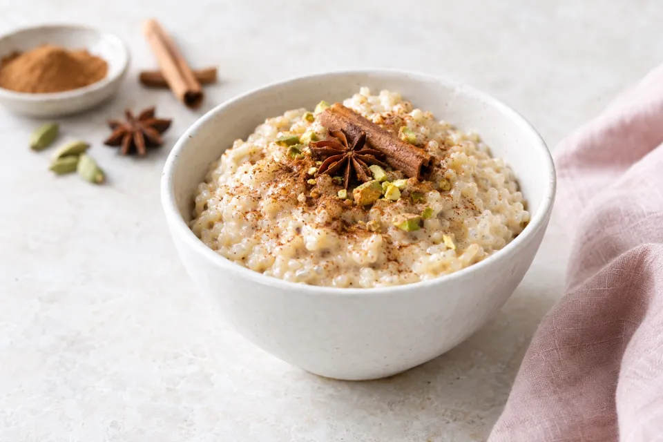 Creamy Chai-Spiced Vegan Rice Pudding