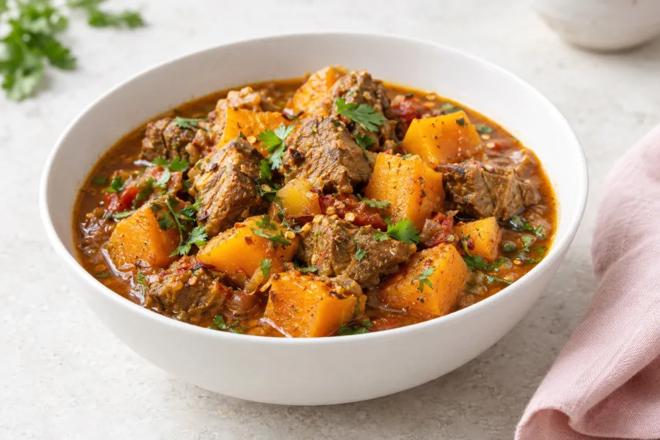 Spicy Lamb Stew with Butternut Squash
