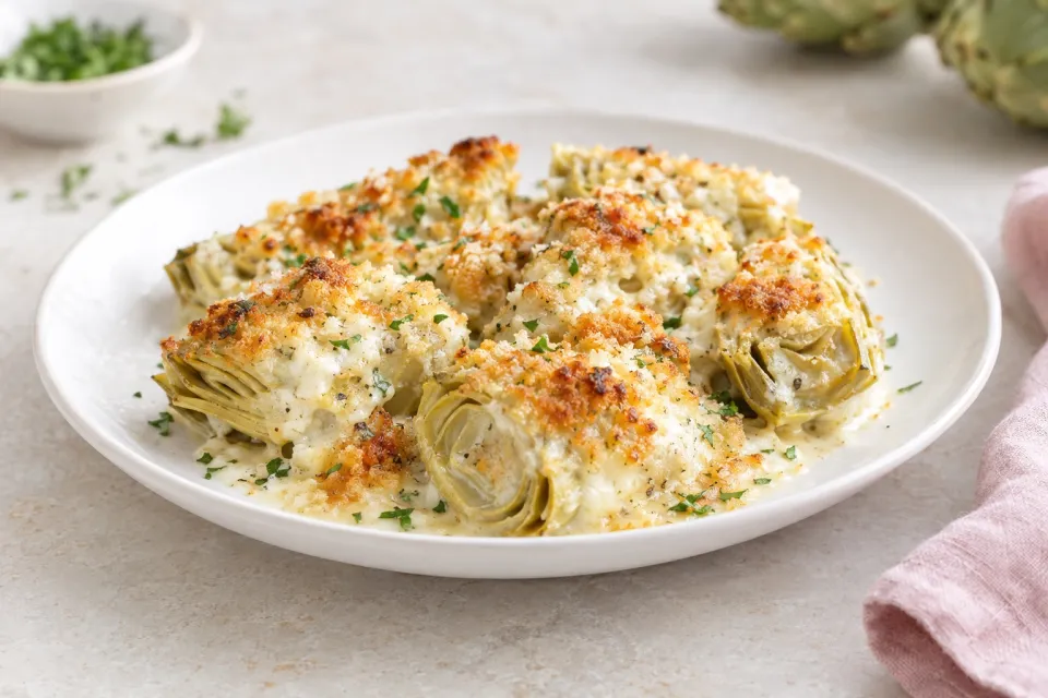 Artichoke Hearts Au Gratin