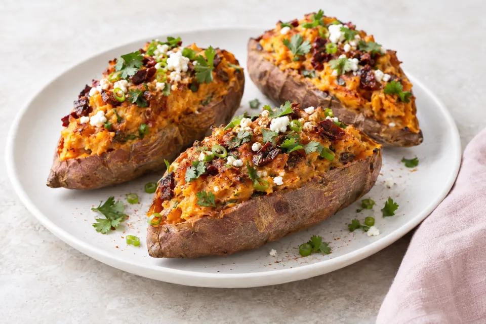 Twice-Baked Sweet Potatoes with Chipotle Chile