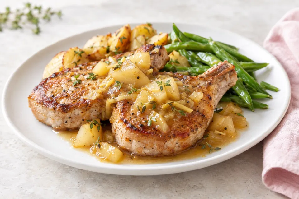 Pork Chops with Ginger Pear Sauce