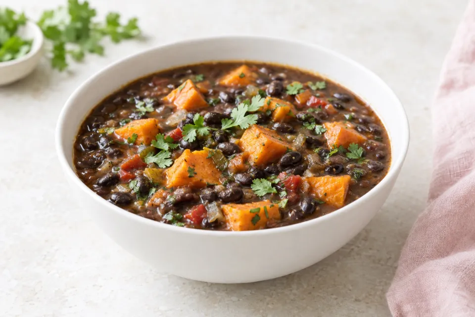 Black Bean Soup with Sweet Potatoes