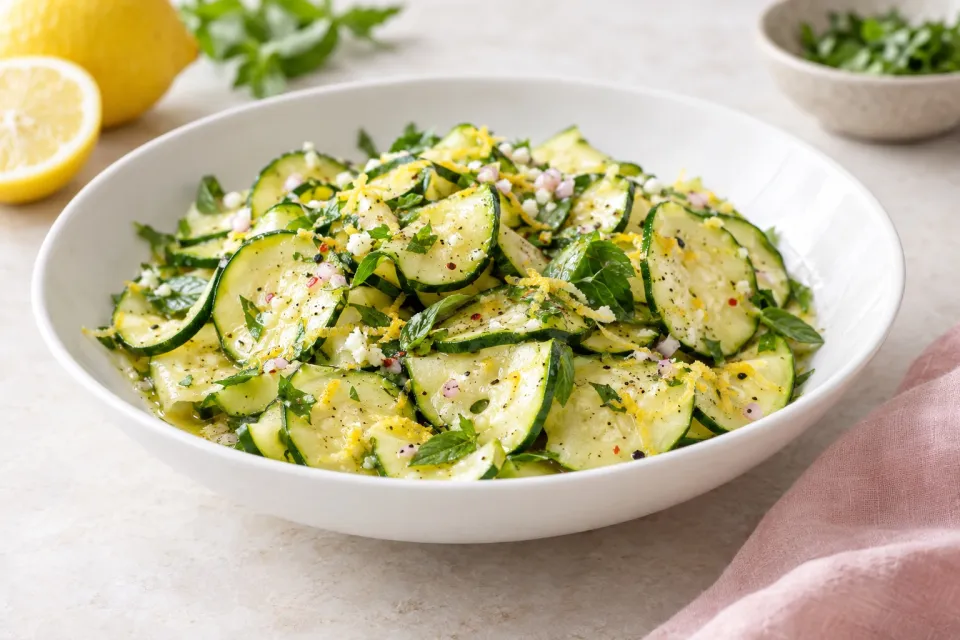 Fresh Zucchini Salad with Lemon Vinaigrette