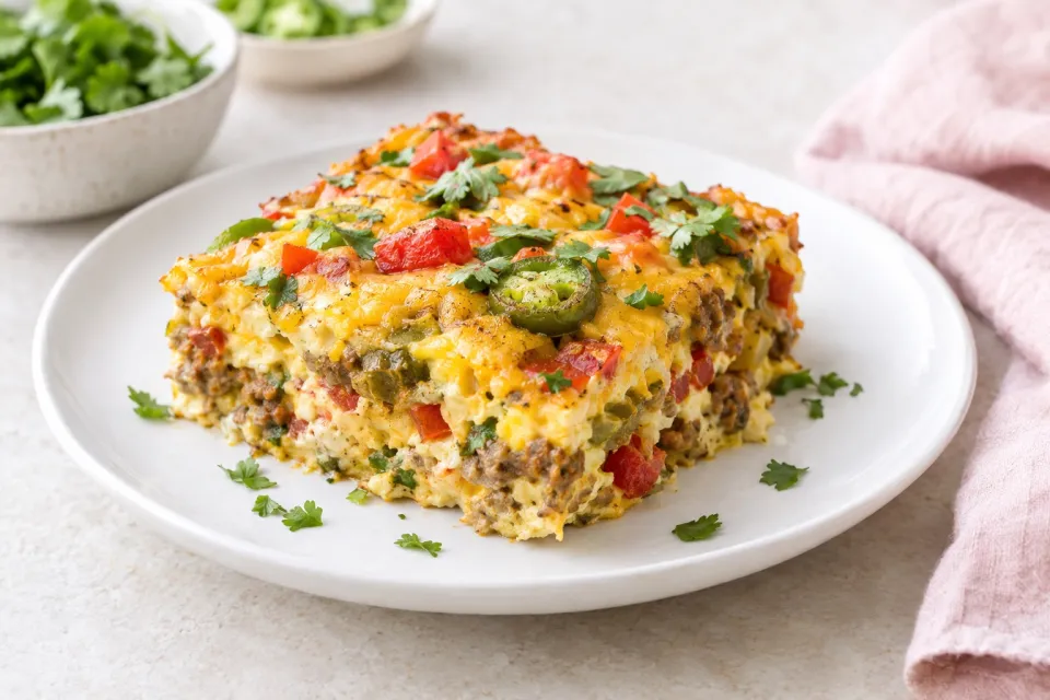 Slow Cooker Keto Mexican Breakfast Casserole {Low Carb & Gluten Free}