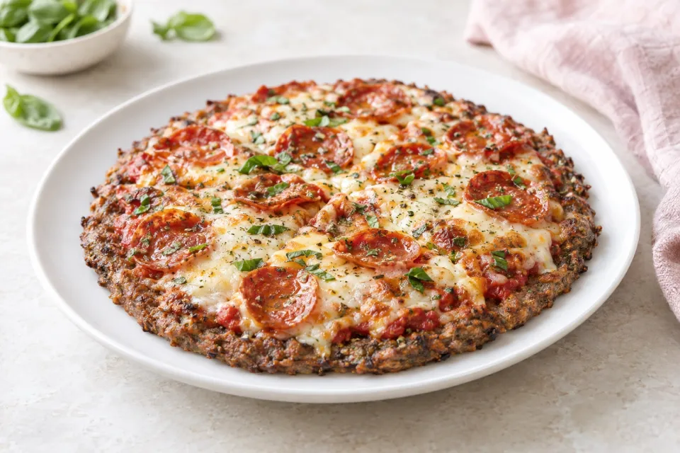 Low Carb Italian Meatza Pizza