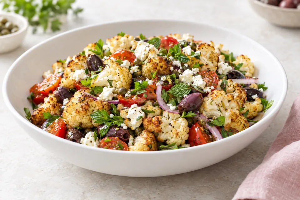 Mediterranean Roasted Cauliflower Salad