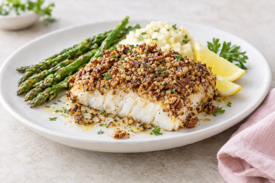 Pecan Encrusted Halibut