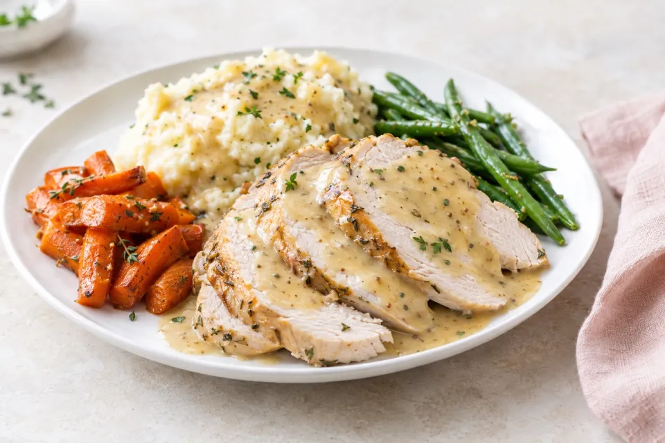 Pressure Cooker Turkey with Dijon Gravy