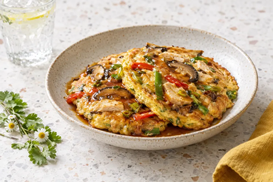 Egg Foo Yung with Chicken and Shiitake