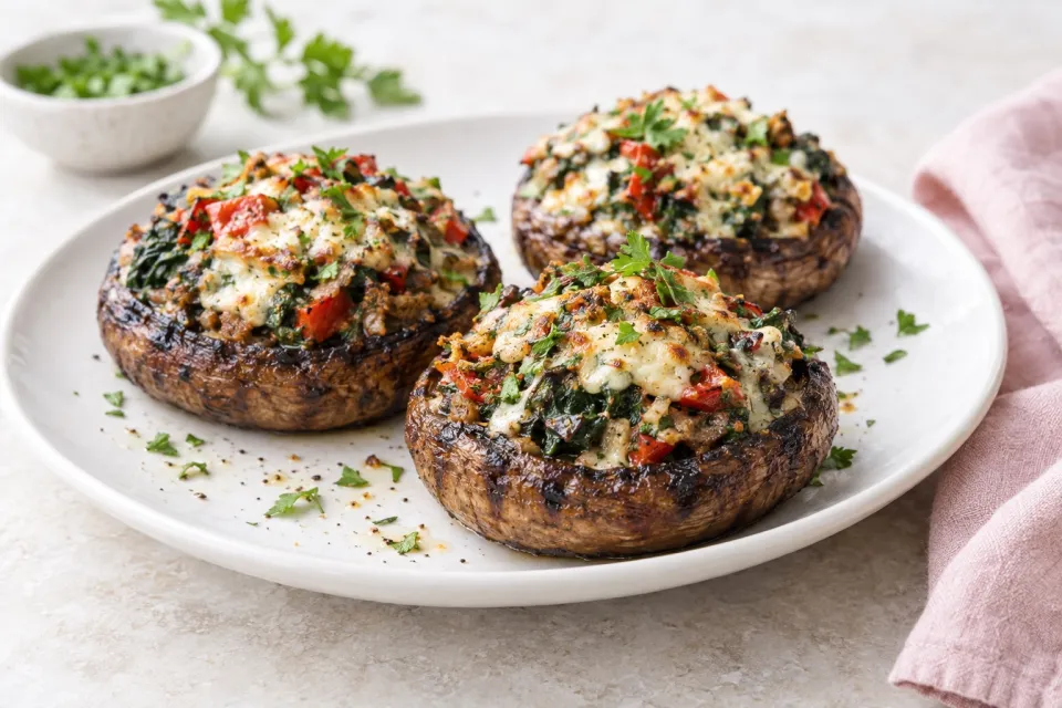 Grilled Stuffed Portobello Mushrooms