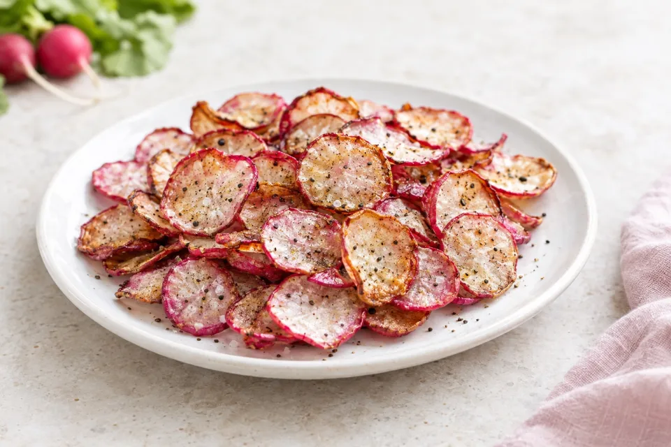 Roasted Salt & Pepper Radish Chips