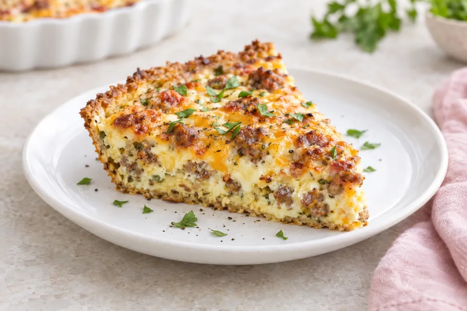 Low Carb Cheesy Italian Sausage Quiche