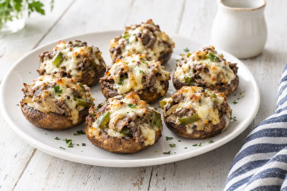 Philly Cheesesteak Stuffed Mushrooms