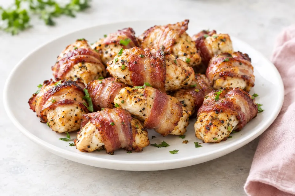 Sugar Free Sweet Keto Bacon Wrapped Chicken Bites