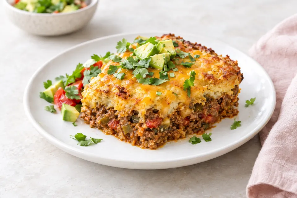 Low Carb Mexican Tamale Skillet Pie