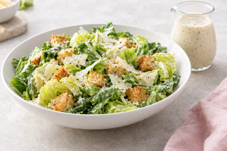 Caesar Salad and Homemade Caesar Salad Dressing