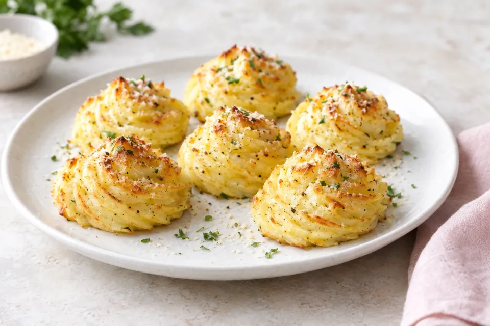 Garlic Parmesan Duchess Potatoes