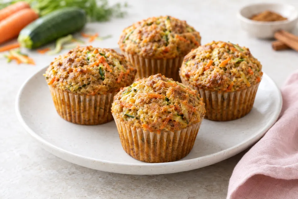 Carrot Zucchini Spice Muffins