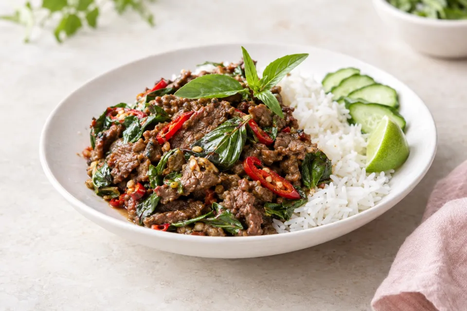 Thai Basil Beef Bowls