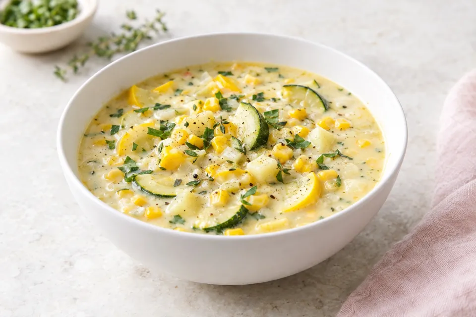 Summer Squash and Corn Chowder