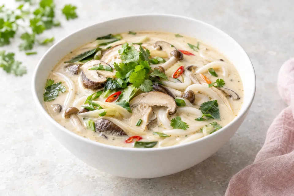 Tom Kha Udon Soup with Mushrooms