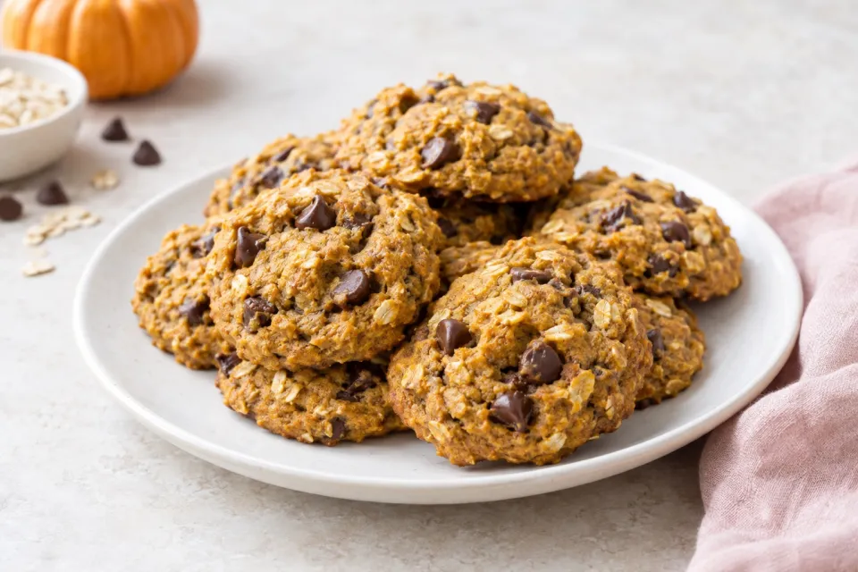 Pumpkin-Oat Chocolate Chip Cookies