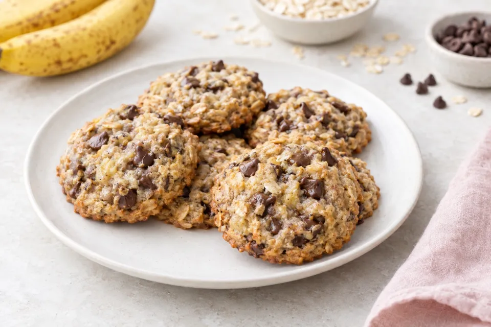Banana Oatmeal Chocolate Chip Cookies
