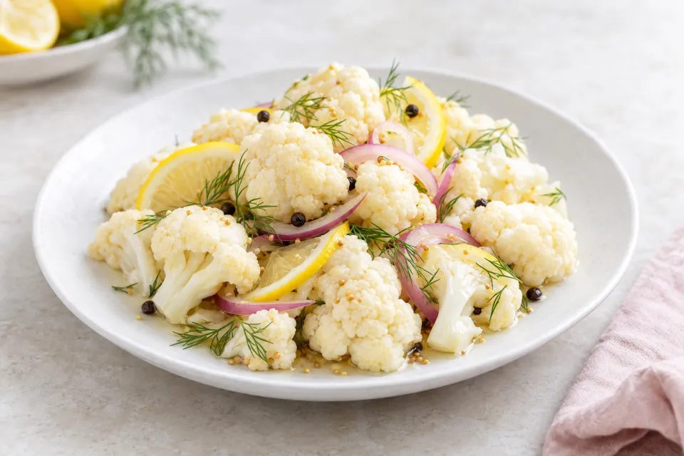 Lemony Pickled Cauliflower