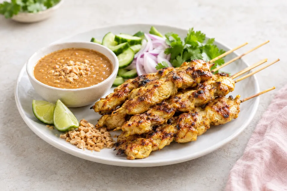 Chicken Satay with Peanut Sauce