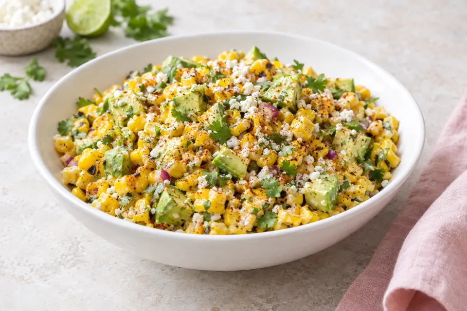 Mexican Street Corn Salad with Avocado