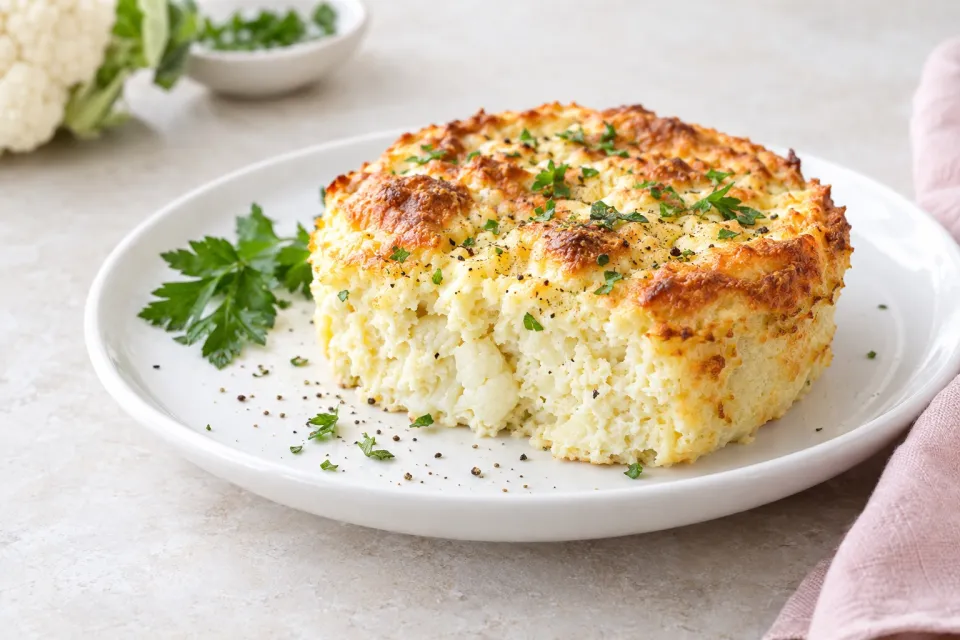 Easy Low Carb Cauliflower Soufflé