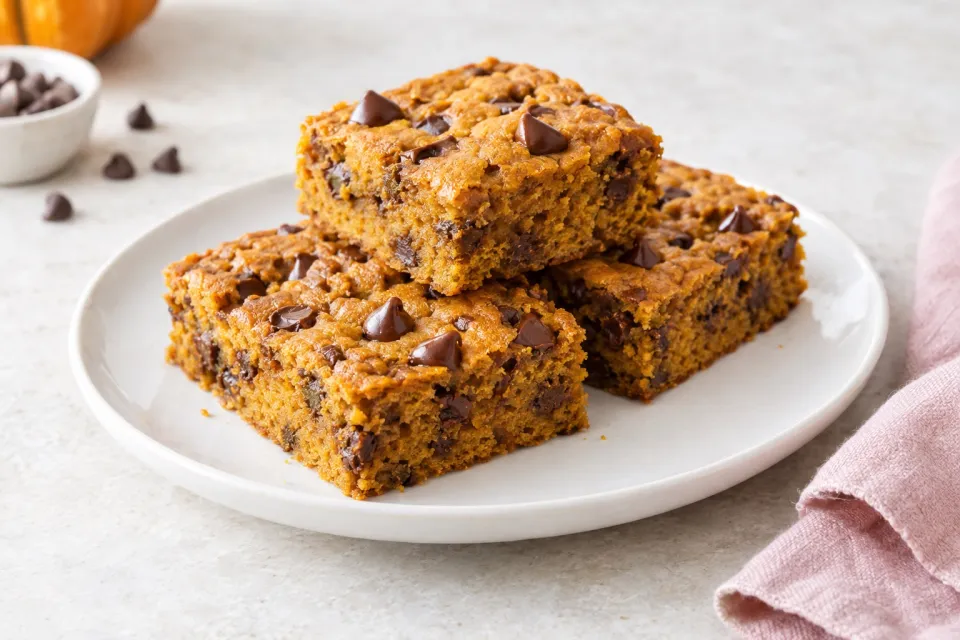 Pumpkin Bars with Chocolate Chips