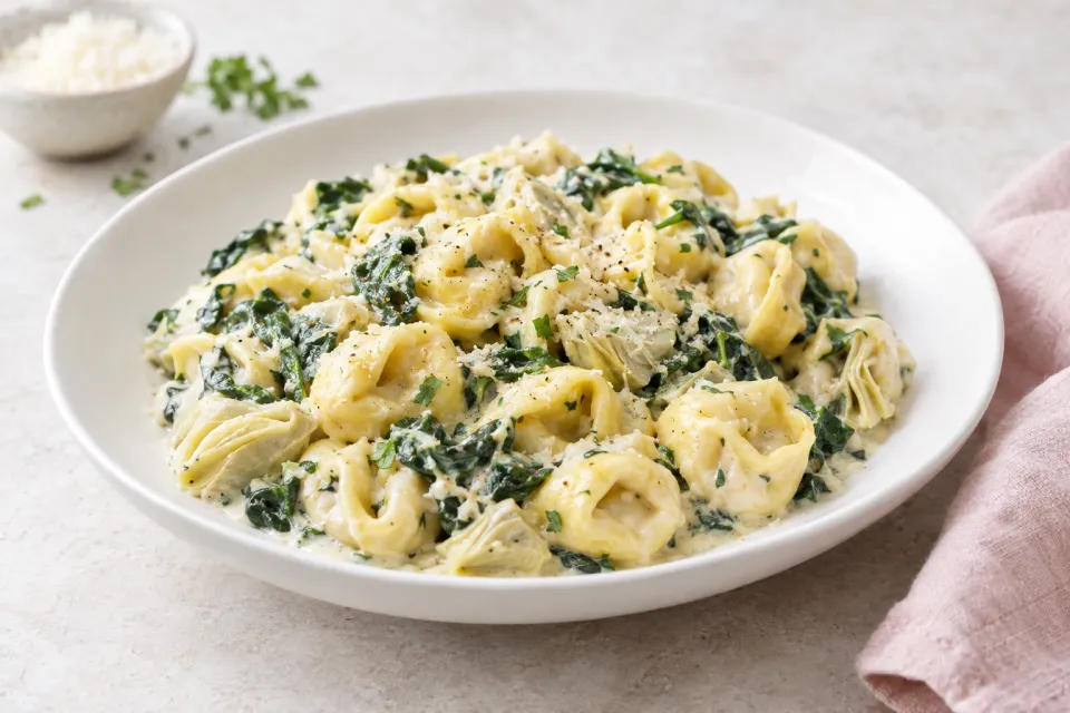 Creamy Spinach Artichoke Tortellini