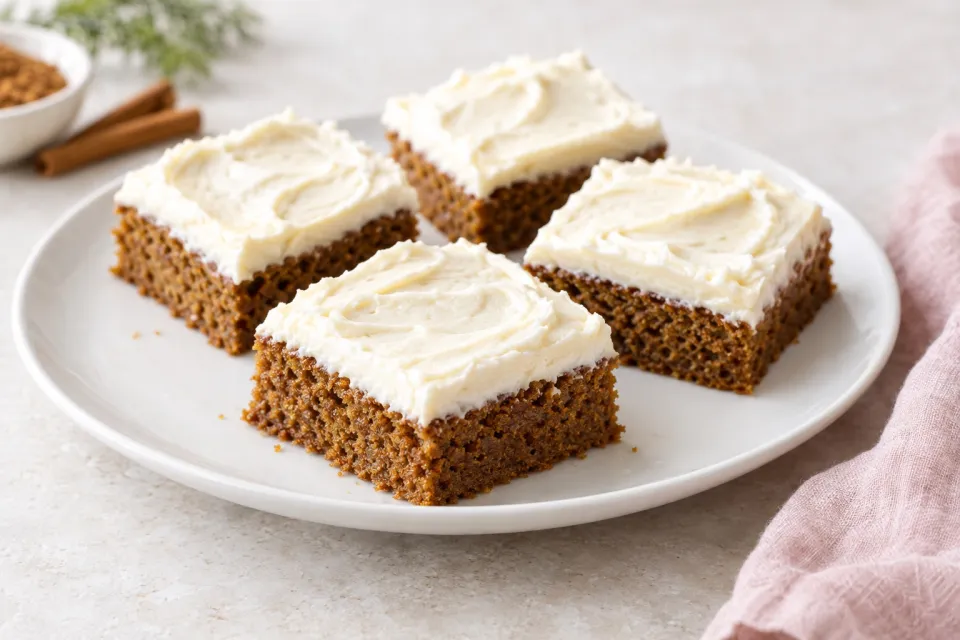 Gingerbread Bars with Cream Cheese Frosting
