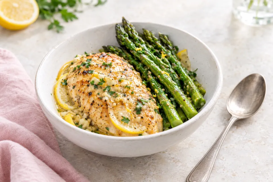 Lemon Butter Chicken and Asparagus