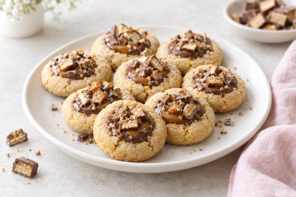 Twix Thumbprint Cookies