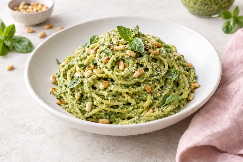 Creamy Vegan Pesto Sauce with Pine Nuts