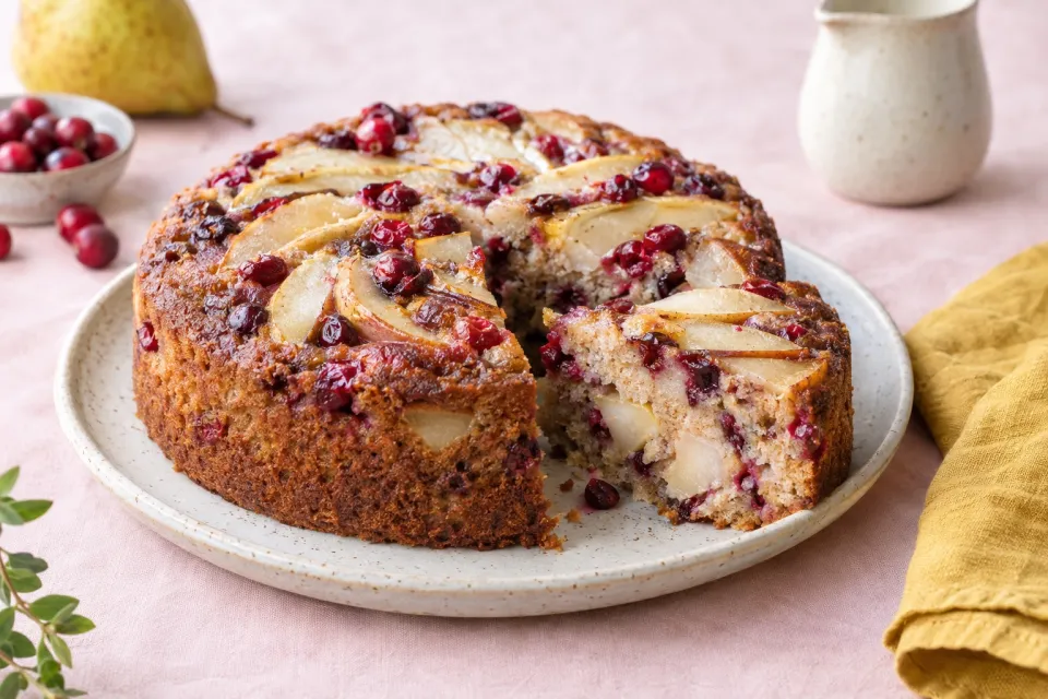 Vegan Pear and Cranberry Instant Pot Cake