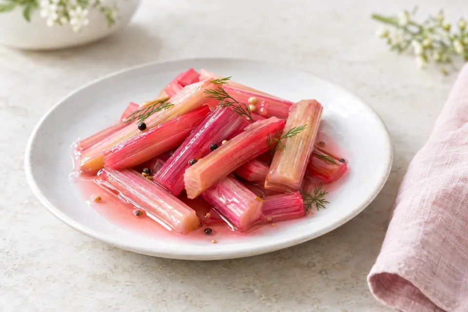 Pickled Rhubarb Stalks