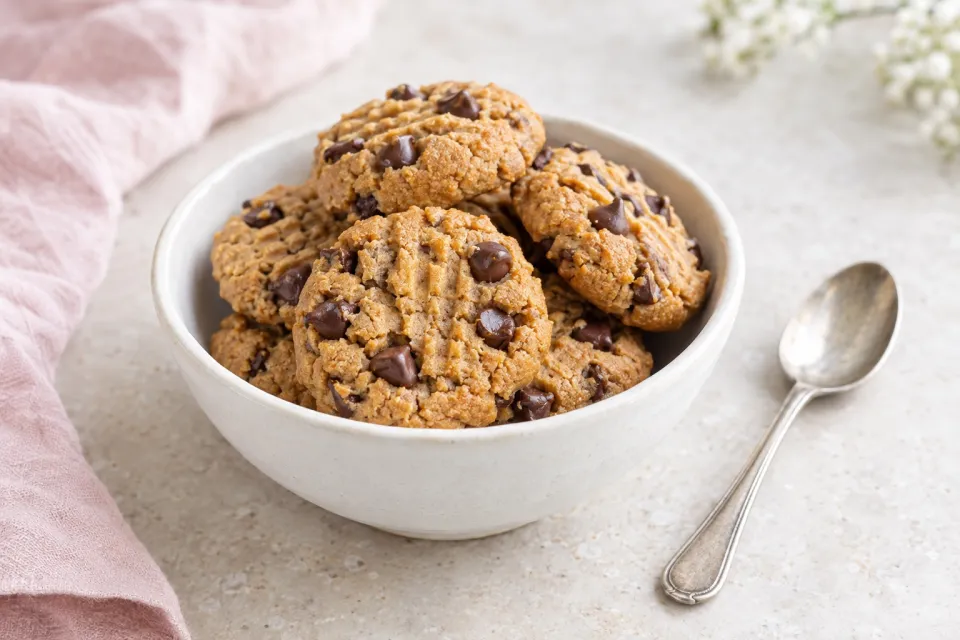 Flourless Peanut Butter Chocolate Chip Cookies