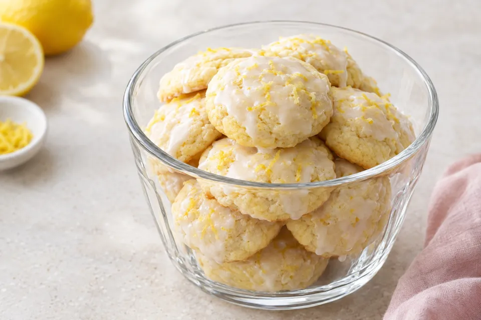 Glazed Lemon Sour Cream Cookies