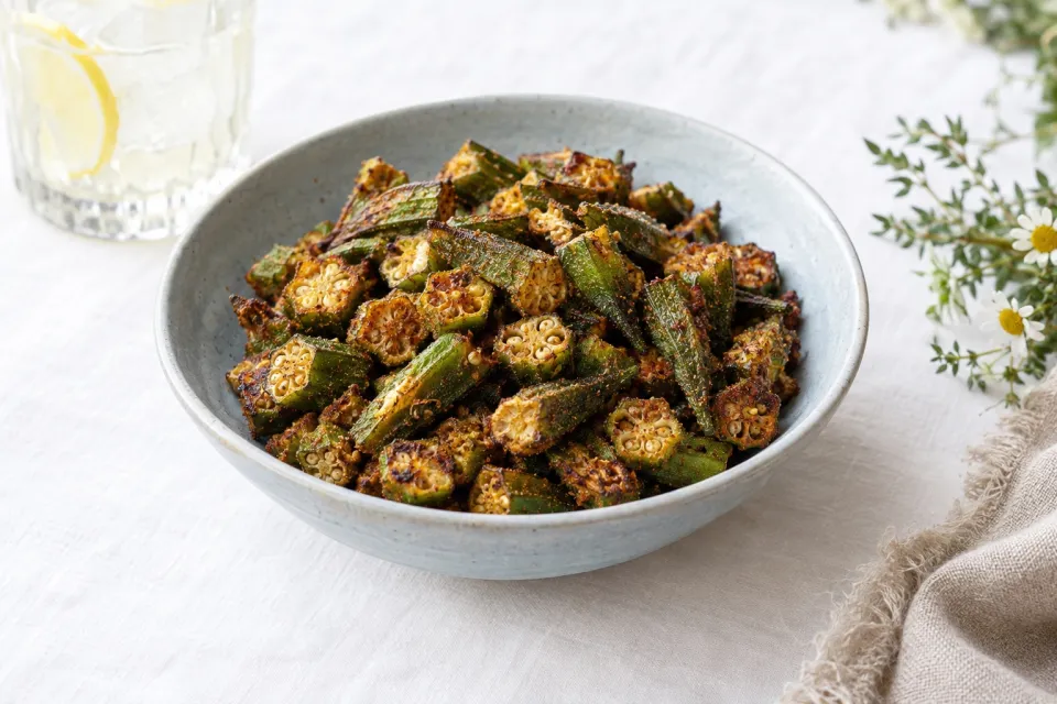 Roasted Okra Chips