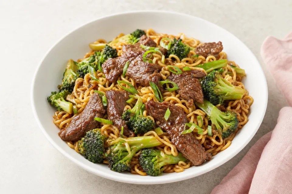Beef and Broccoli Ramen Stir Fry