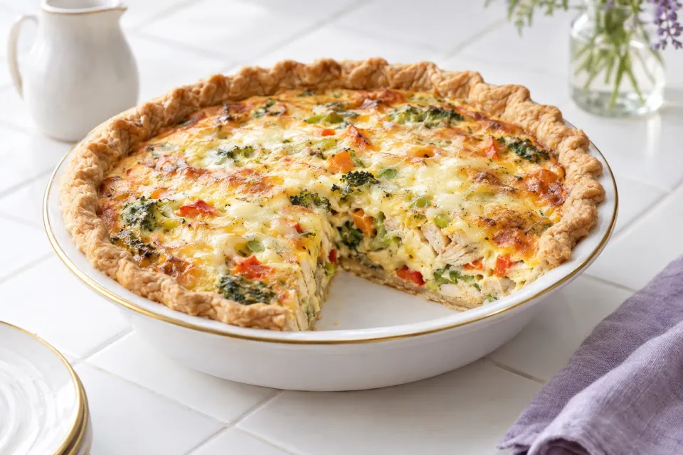 Lorraine Wallace's Quick Chicken and Vegetable Quiche